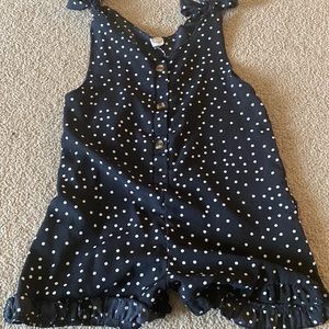 Black polka dot romper